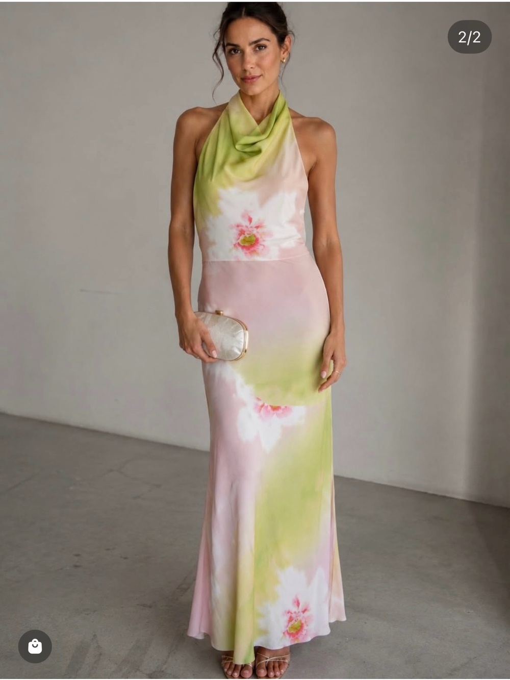 NWT Zara open back floral print halter midi dress